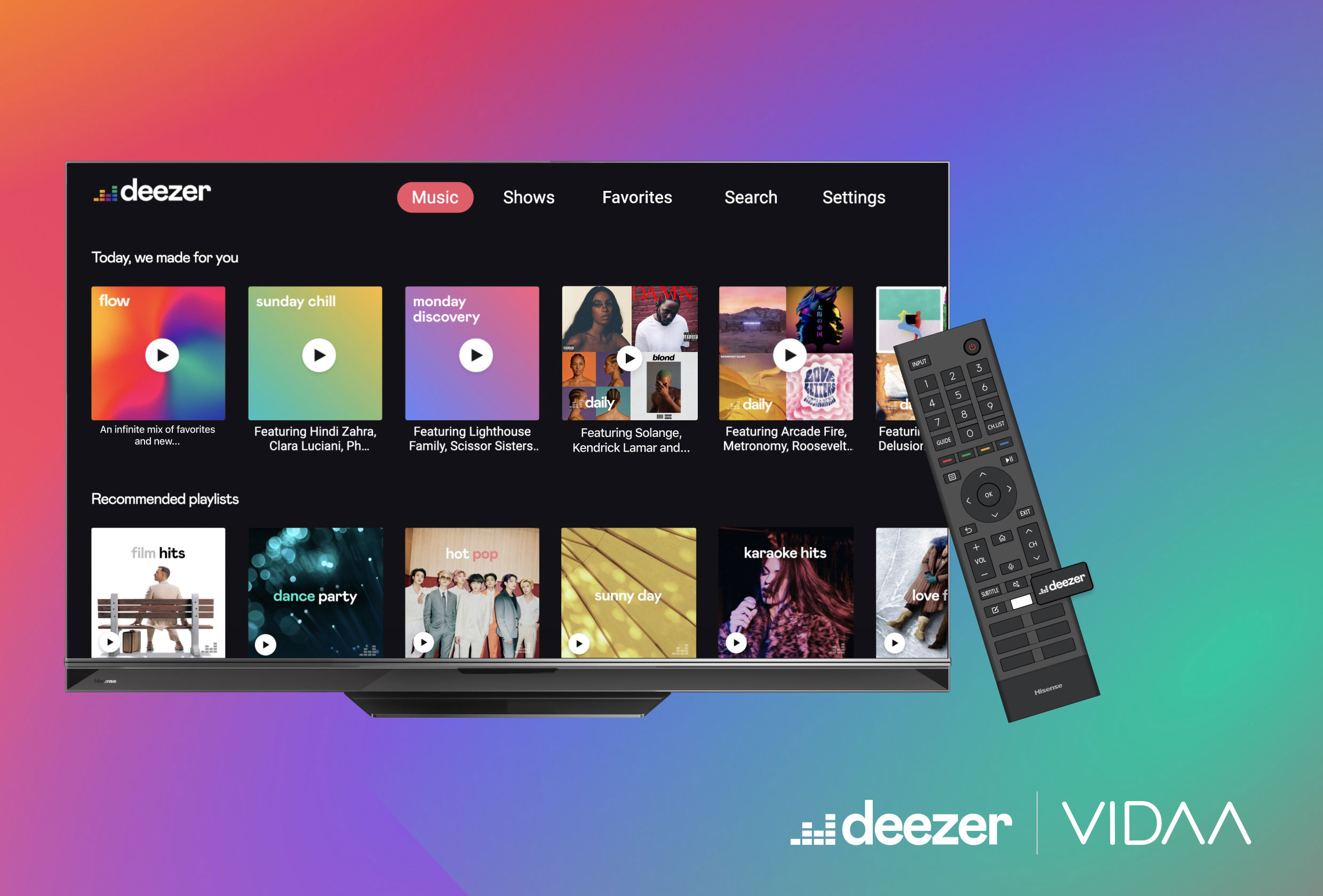 Deezer VIDAA-Plattform Hisense Smart-TVs Integration