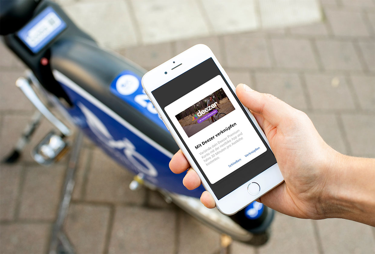 nextbike App mit Deezer verknüpfen